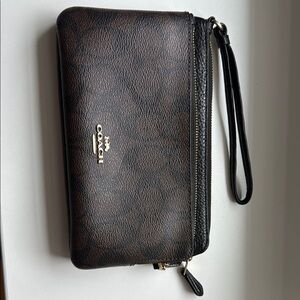 Coach Black and Brown Wristlet